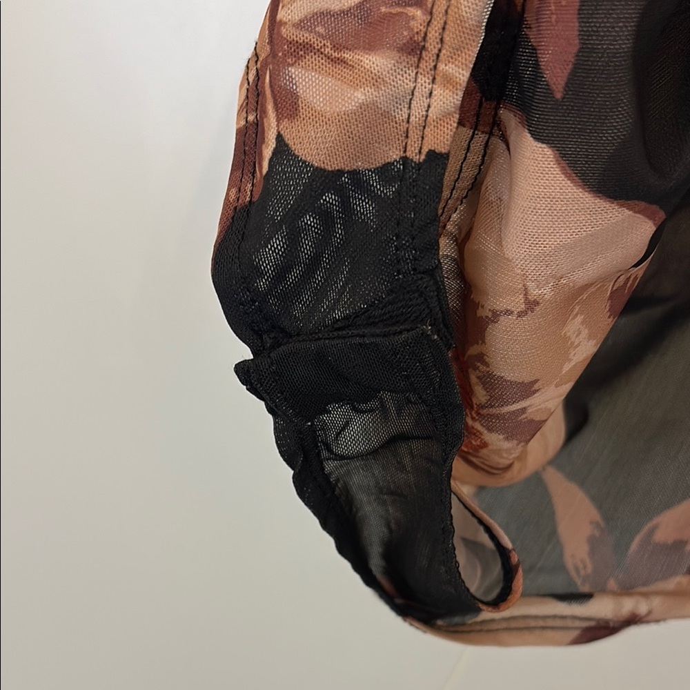 LAST CALL! Charlotte Russe Black and Cream Bodysuit with Ruffle Sheer Elegance - Picture 5 of 6